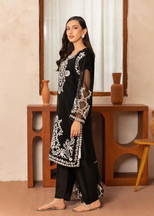 Dur-e-fishan Embroidered 3pcs -black